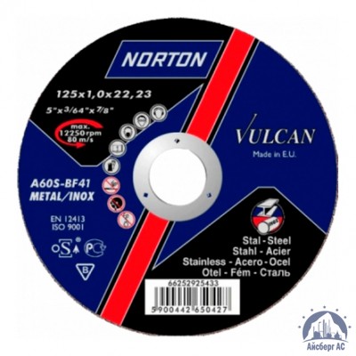 Диск отрезной по металлу 125х1,6x22,23 мм NORTON VULCAN купить  в Уфе