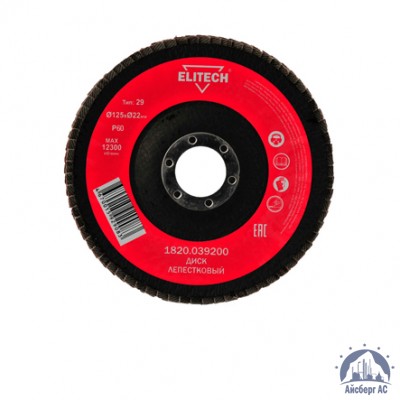 Круг лепестковый КЛТ 125х22 мм, P60, Elitech, 1820,039000 купить  в Уфе